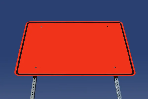 空白のオレンジ色の道路標識 — ストック写真