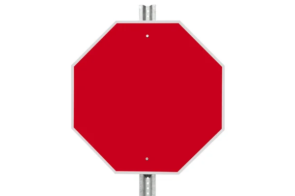 Pusty znak stop na białym tle — Zdjęcie stockowe