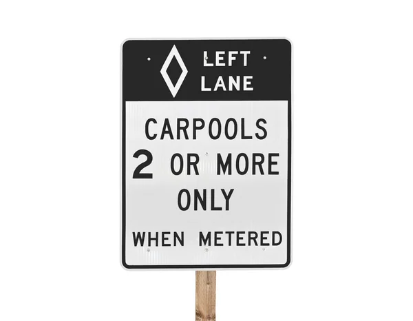 Carpool Sign Isolated — Stock Photo, Image