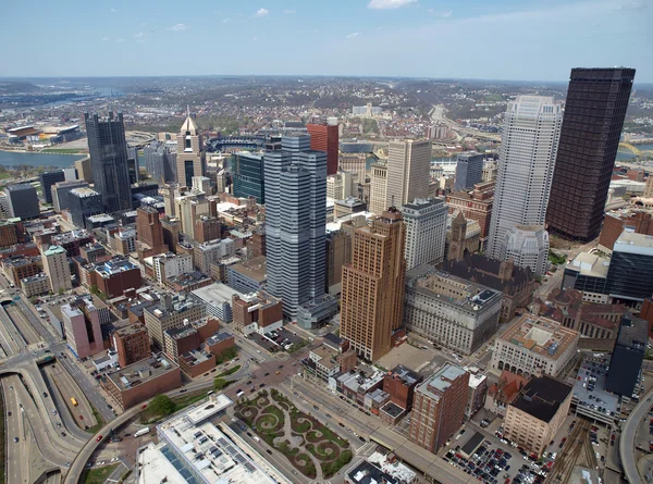 Innenstadt Pittsburgh Antenne — Stockfoto