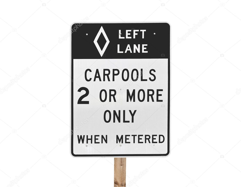 Carpool Sign Isolated