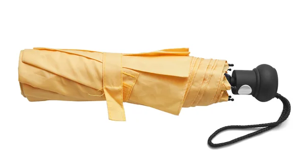 Beyaz zemin üzerine sarı şemsiye — Stok fotoğraf