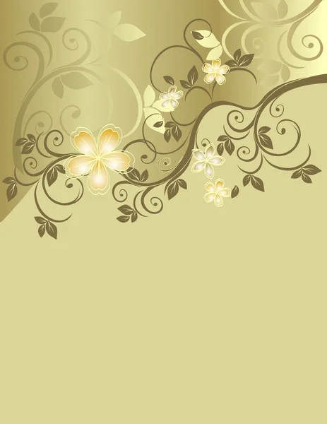 黄金の花のパターン — ストックベクタ