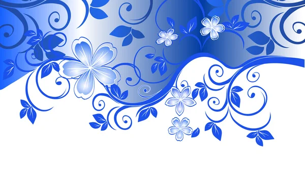 Patrón floral azul — Archivo Imágenes Vectoriales