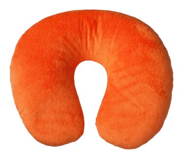 Orange neck pillow, isolated on a white background. clipart