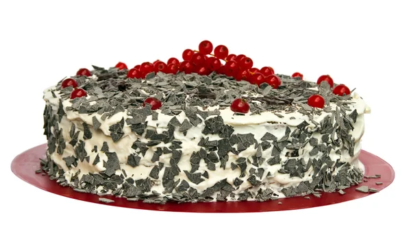 Ciasto czekoladowe z czerwonych porzeczek. — Zdjęcie stockowe