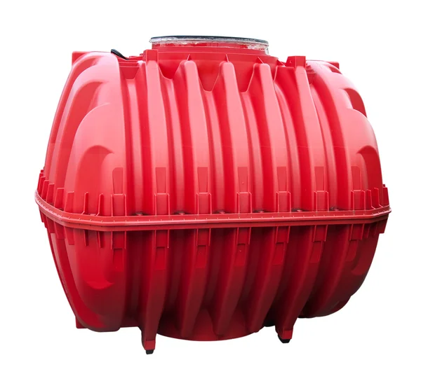 Red water tank isolated on a white background. — Stock Photo, Image