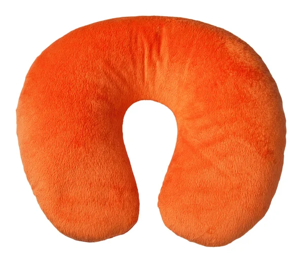 Cuscino girocollo arancione, isolato su sfondo bianco . — Foto Stock