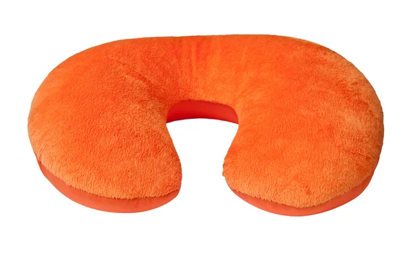 Almohada de cuello naranja, aislada sobre fondo blanco . — Foto de Stock