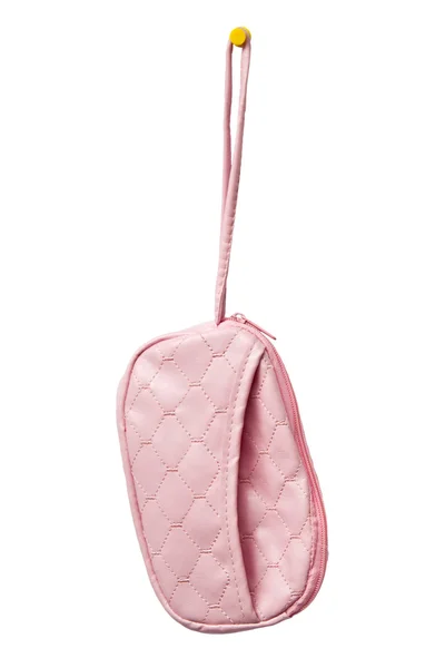 Bolsa rosa, isolada sobre fundo branco . — Fotografia de Stock