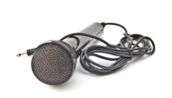 Mikrofon isolerad på den vita bakgrunden — Stockfoto