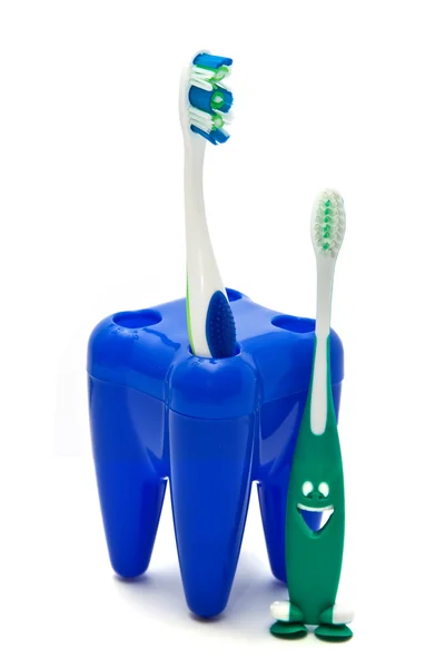 Vidrio azul para cepillos de dientes —  Fotos de Stock
