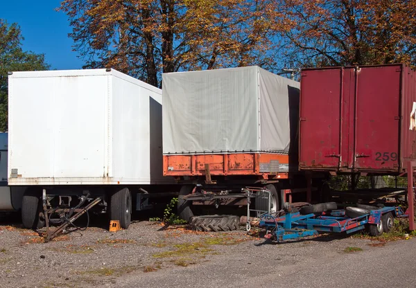 stock image The old cargo trailers.