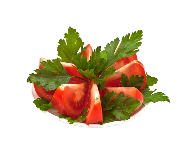 Tomatensalat mit Petersilie. — Stockfoto