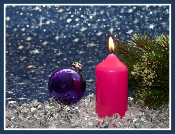 有蜡烛的圣诞背景 — 图库照片