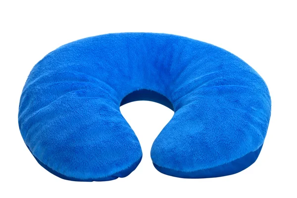 Μπλε αυχένα μαξιλάρι, απομονωθεί σε λευκό φόντο. — Φωτογραφία Αρχείου