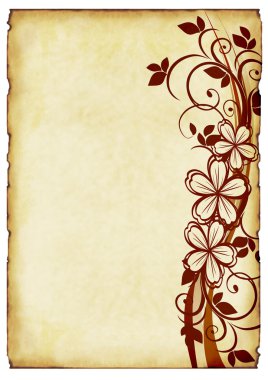 Old paper background with ornaments clipart