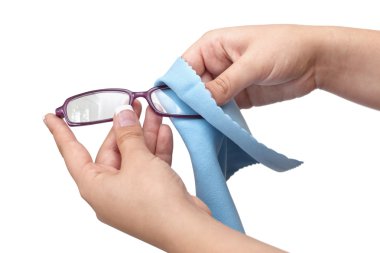 Cleaning eyeglasses clipart