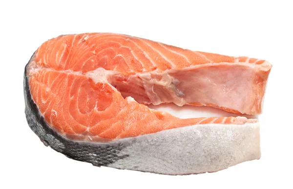 Filetes de salmão sobre um fundo branco — Fotografia de Stock