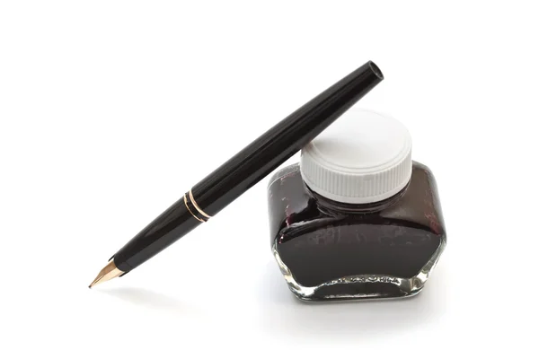 Ink pen with an open pen on a white background — Stock Photo, Image