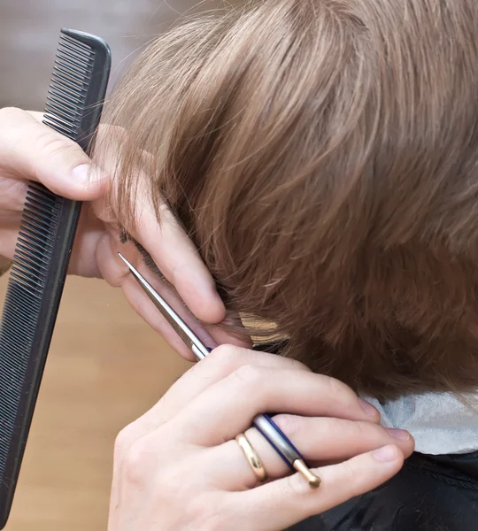 stock image Cutting hair at the barber