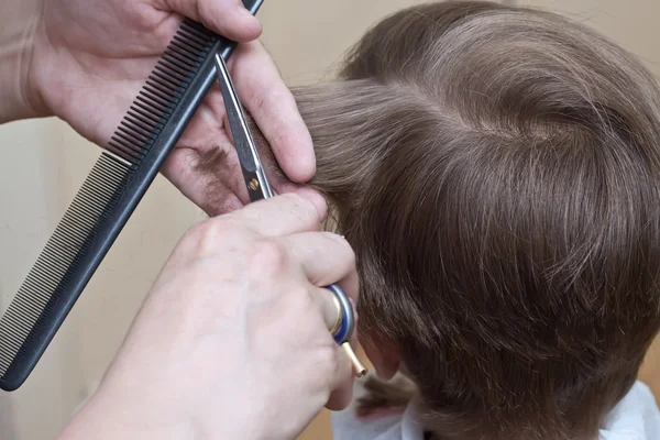 stock image Cutting hair at the barber