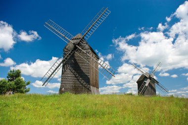 Two windmills clipart