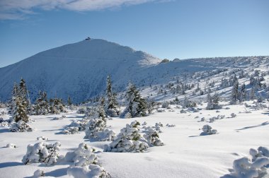 Sniezka mountain during the winter clipart