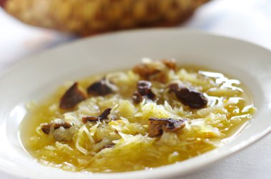 Traditional sauerkraut soup with mushrooms clipart