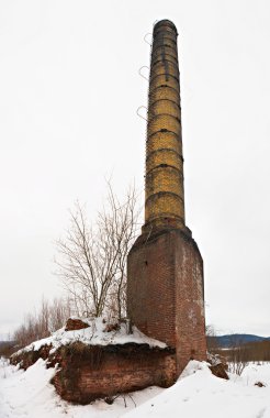 Old brickyard stove during the winter clipart