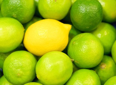 Limes and one lemon from supermarket clipart