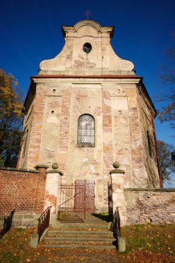 Very old stone church facade clipart