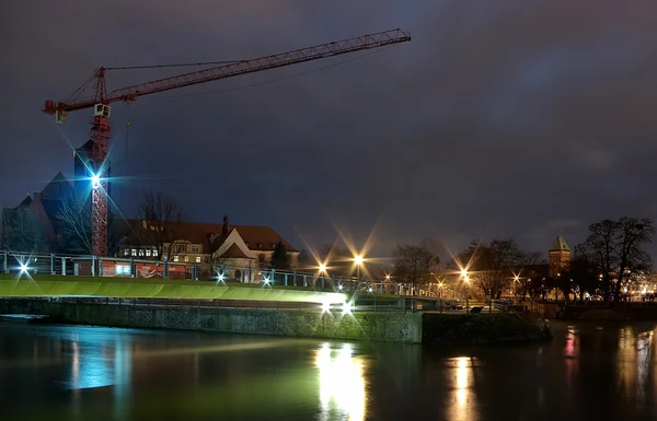 Big crane in the night — Stock Photo, Image