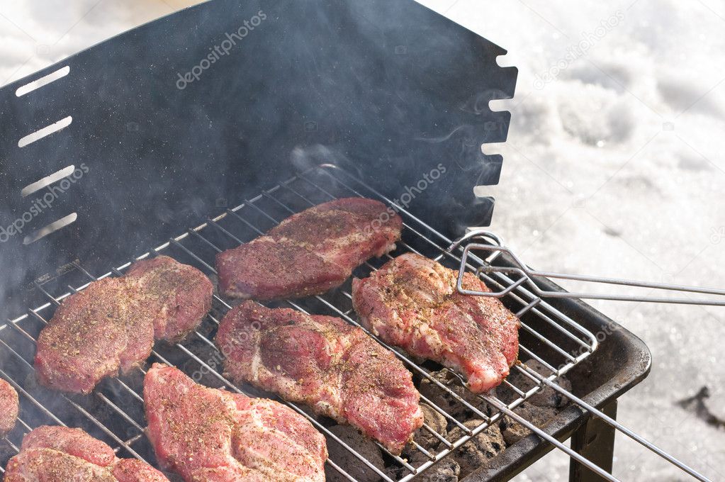 Barbecue during the winter time