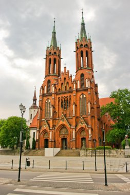 Red basilica in Bialystok, Poland clipart