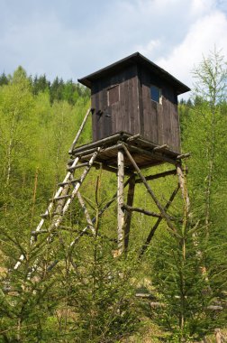 Hunting tower in the forest clipart