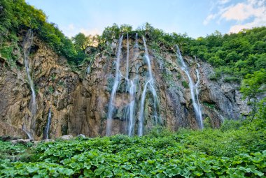 Hırvatistan 'ın Plitvice Göllerinde Şelale