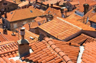 Kırmızı kiremitli çatılar, dubrovnik, Hırvatistan