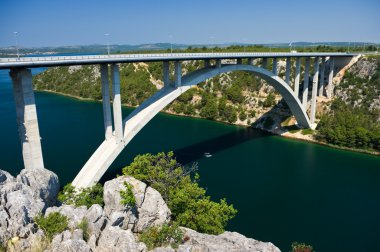 Bridge near Maslenica, Croatia clipart