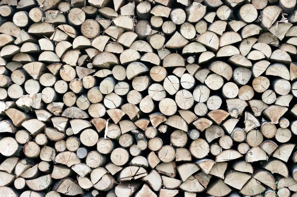 Pile of cutted firewood before winter time — Stock Photo, Image