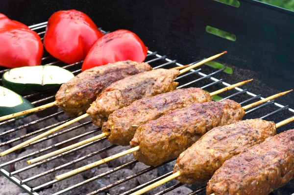 Kebabs på grillen — Stockfoto