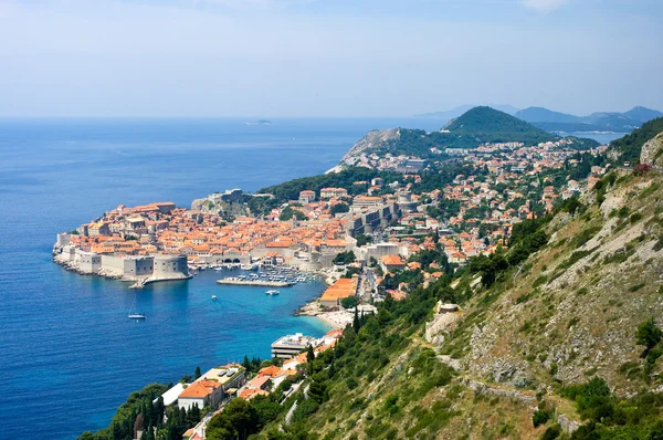 Vista su Dubrovnik dalle colline, Croazia — Foto Stock