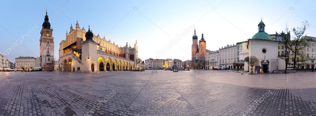 City square in Kraków, Poland