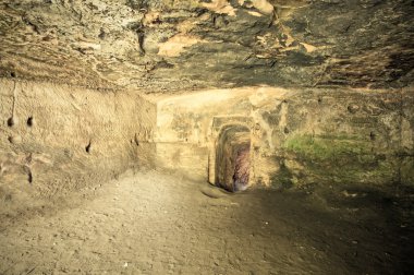 Caves under the ruins of Rotstein castle in Bohemian Paradise clipart