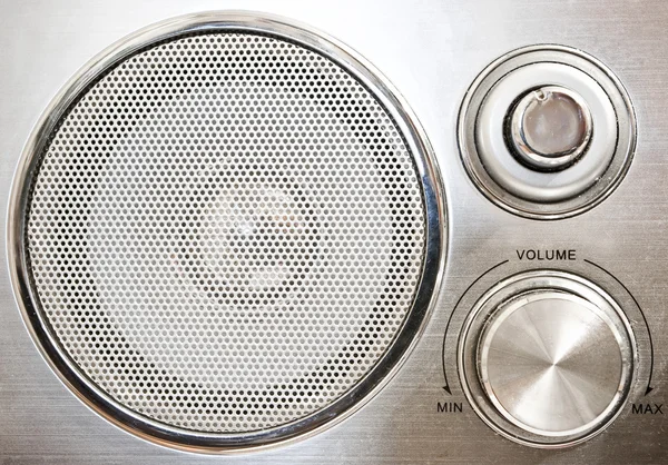 stock image Front panel of old stylized radio