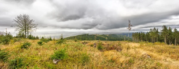 Panorama otoñal en colinas de los Cárpatos — Foto de Stock