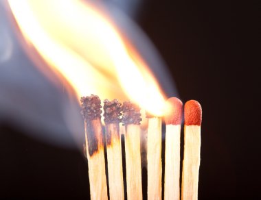 Burning matchs heads (macro) clipart