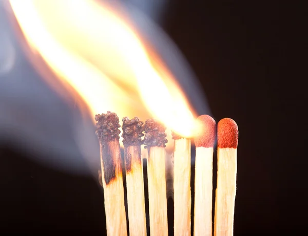 stock image Burning matchs heads (macro)