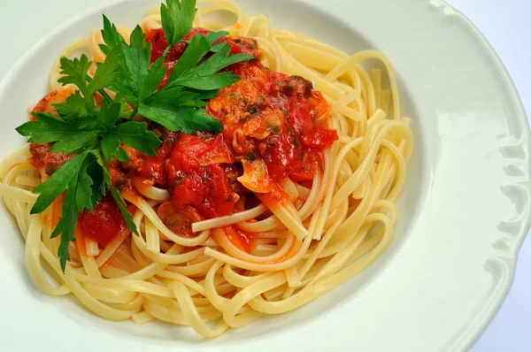 stock image Linguini and seafood