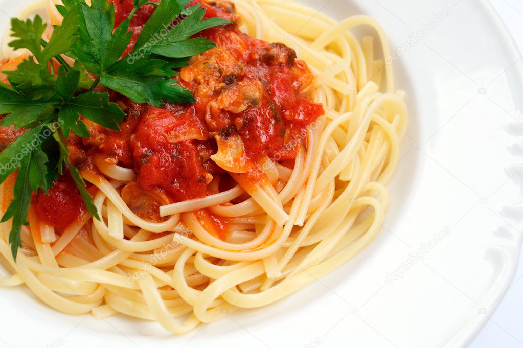 Linguini and seafood